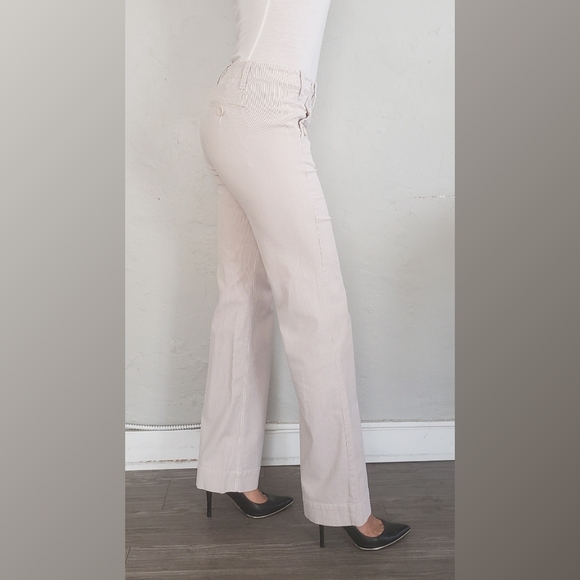 Clothing Factory Beige Pinstripe Pants Wide Leg Size 4 - Picture 3 of 10